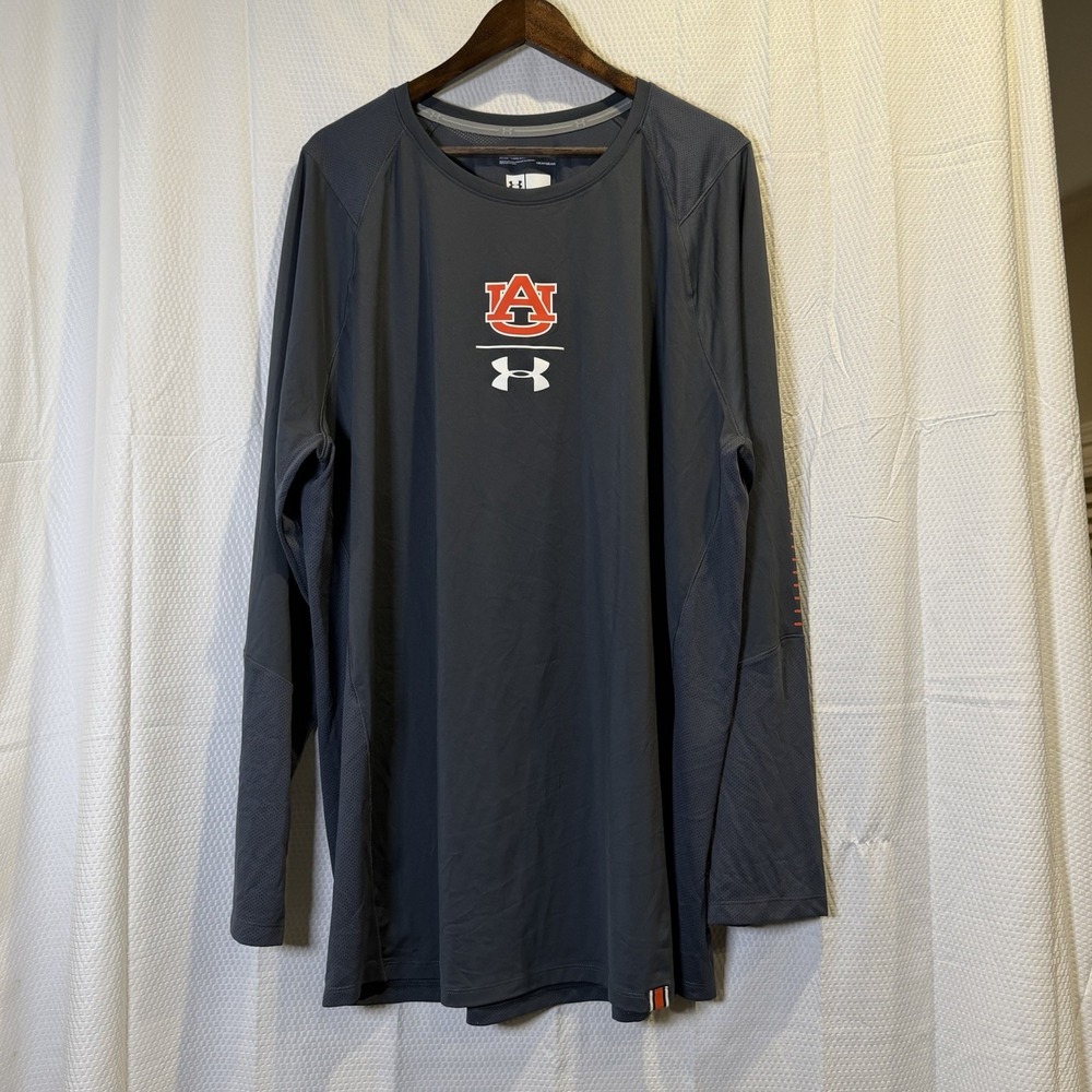 Under Armour Auburn Tigers Team Issue Shirt Mens 4XL Fitted Long Sleeve Game Day